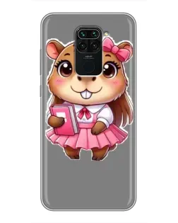 Чехол для Xiaomi Redmi Note 9 с картинкой «Девочка капибара»