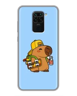 Чехол для Xiaomi Redmi Note 9 с картинкой «Капибара на скейте»
