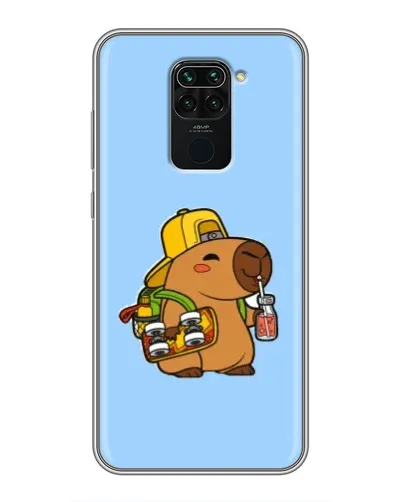 Чехол для Xiaomi Redmi Note 9 с картинкой «Капибара на скейте»