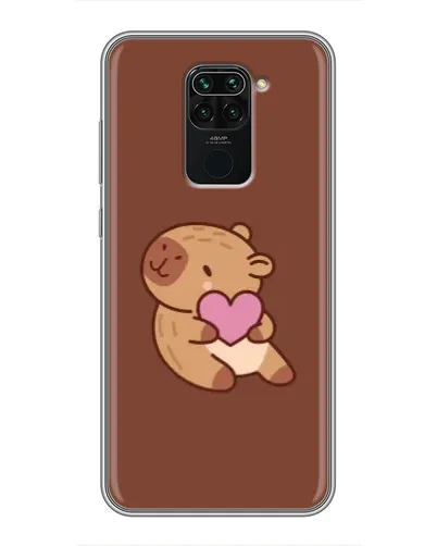 Чехол для Xiaomi Redmi Note 9 с картинкой «Капибара с сердцем»