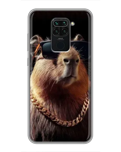 Чехол для Xiaomi Redmi Note 9 с картинкой «Капибара золотая цепь»