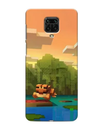 Чехол для Xiaomi Redmi Note 9S с картинкой «Майнкрафт закат солнца»