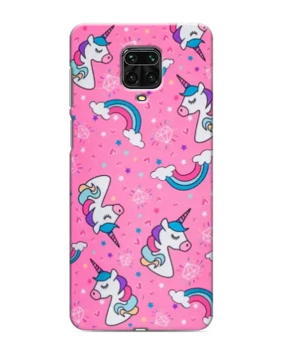 Чохол для Xiaomi Redmi Note 9S з картинкою «Unicorn паттерн рожевий»