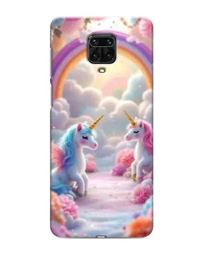 Чохол для Xiaomi Redmi Note 9S з картинкою «Веселка і єдинороги»