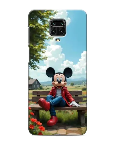 Чохол для Xiaomi Redmi Note 9S з картинкою «Міккі на лавці»