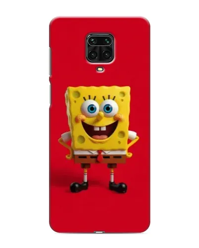 Чохол для Xiaomi Redmi Note 9S з картинкою «Спанч Боб на червоному»