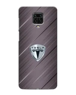 Чехол для Xiaomi Redmi Note 9S с картинкой «Металлическая текстура Tesla»