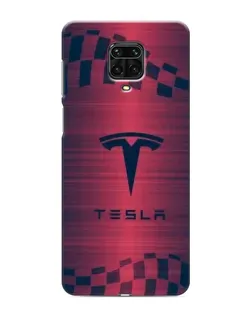 Чехол для Xiaomi Redmi Note 9S с картинкой «Тесла красный карбон»