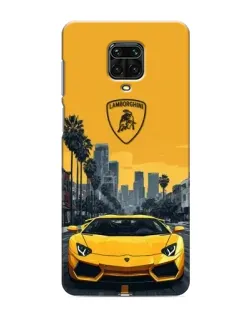 Чехол для Xiaomi Redmi Note 9S с картинкой «Желтый Lamborghini город»