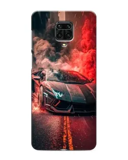 Чехол для Xiaomi Redmi Note 9S с картинкой «Lamborghini красный дым»