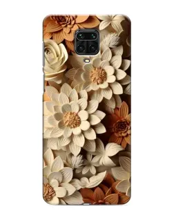 Чехол для Xiaomi Redmi Note 9S с картинкой «Бежевый флористический декор»