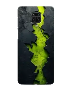 Чехол для Xiaomi Redmi Note 9S с картинкой «Салатовый разлом скалы»