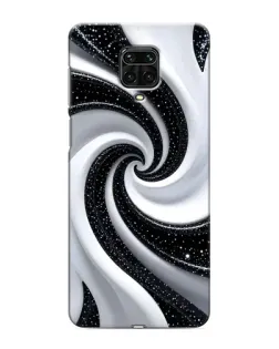 Чехол для Xiaomi Redmi Note 9S с картинкой «Черно-белая спираль»