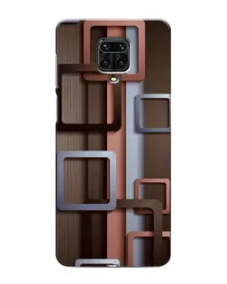 Чехол для Xiaomi Redmi Note 9S с картинкой «Коричневые объемные квадраты»