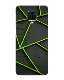 Чехол для Xiaomi Redmi Note 9S с картинкой «Зеленые геометрические линии»