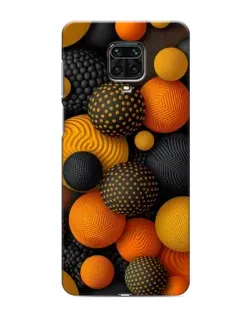 Чехол для Xiaomi Redmi Note 9S с картинкой «Объемные оранжевые сферы»