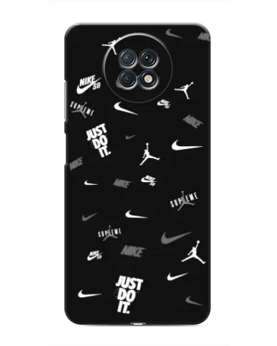 Чехол для Xiaomi Redmi Note 9T с картинкой «Nike Black Pattern»