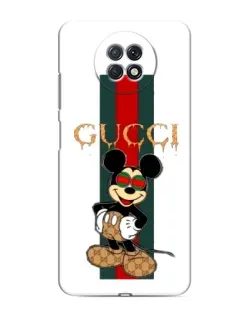 Чохол для Xiaomi Redmi Note 9T з картинкою «Міккі Маус Gucci — смуги»