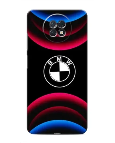 Чехол для Xiaomi Redmi Note 9T с картинкой «Логотип BMW и неоновые дуги»