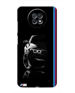 Чехол для Xiaomi Redmi Note 9T с картинкой «Силуэт BMW в темноте»