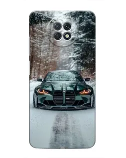 Чехол для Xiaomi Redmi Note 9T с картинкой «BMW в зимнем лесу»