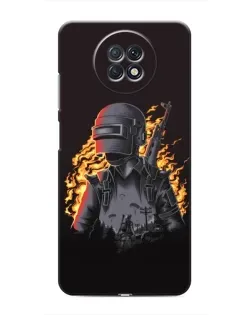 Чехол для Xiaomi Redmi Note 9T с картинкой «PUBG — огненный силуэт»