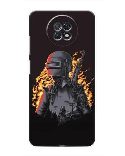 Чехол для Xiaomi Redmi Note 9T с картинкой «PUBG — огненный силуэт»