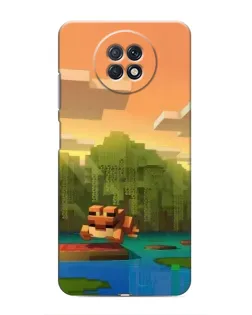 Чехол для Xiaomi Redmi Note 9T с картинкой «Майнкрафт закат солнца»