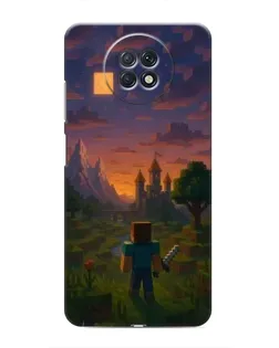 Чехол для Xiaomi Redmi Note 9T с картинкой «Стив у башни»