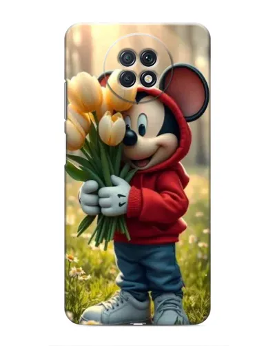 Чохол для Xiaomi Redmi Note 9T з картинкою «Міккі з тюльпанами»