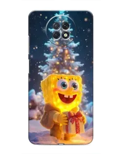 Чохол для Xiaomi Redmi Note 9T з картинкою «Різдвяний Спанч Боб»