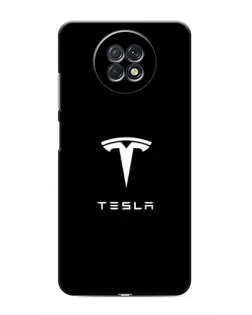 Чехол для Xiaomi Redmi Note 9T с картинкой «Tesla White Logo»