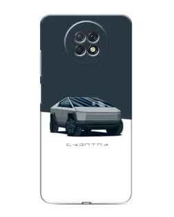 Чехол для Xiaomi Redmi Note 9T с картинкой «Серебристый Cybertruck Tesla»