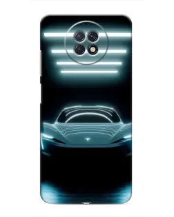 Чехол для Xiaomi Redmi Note 9T с картинкой «Tesla в неоне»
