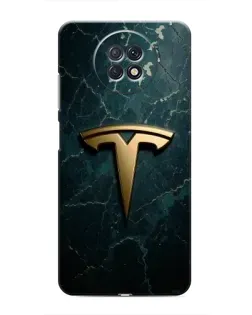 Чехол для Xiaomi Redmi Note 9T с картинкой «Мраморная Tesla Gold»