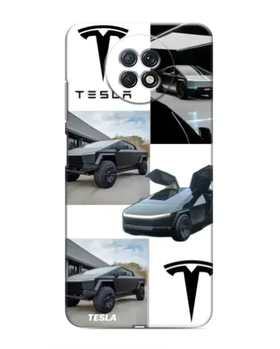Чехол для Xiaomi Redmi Note 9T с картинкой «Коллаж Cybertruck Tesla»