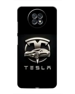 Чехол для Xiaomi Redmi Note 9T с картинкой «Tesla — серебристое авто»