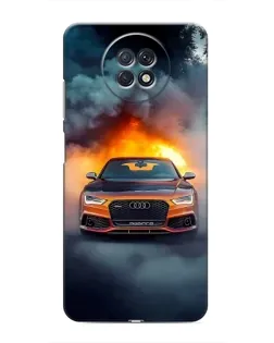 Чехол для Xiaomi Redmi Note 9T с картинкой «Audi в огненном дыму»