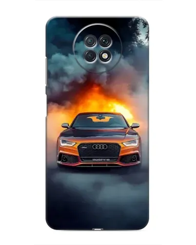 Чехол для Xiaomi Redmi Note 9T с картинкой «Audi в огненном дыму»