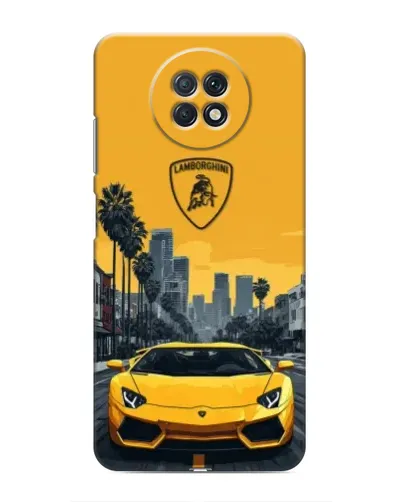 Чехол для Xiaomi Redmi Note 9T с картинкой «Желтый Lamborghini город»