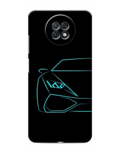 Чехол для Xiaomi Redmi Note 9T с картинкой «Голубой силуэт Lamborghini»