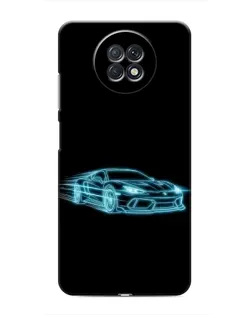 Чехол для Xiaomi Redmi Note 9T с картинкой «Неоновый контур Lamborghini»