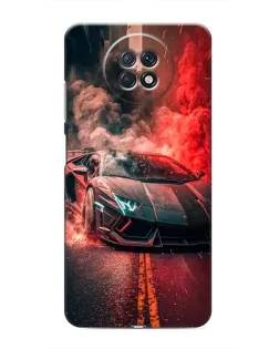 Чехол для Xiaomi Redmi Note 9T с картинкой «Lamborghini красный дым»