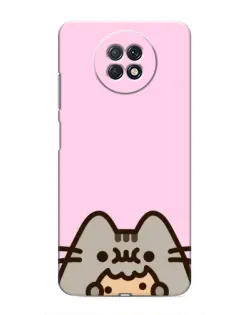 Чохол для Xiaomi Redmi Note 9T з картинкою «Pusheen та печиво»