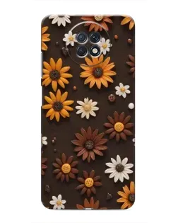 Чохол для Xiaomi Redmi Note 9T з картинкою «Візерунок з маленьких соняшників»