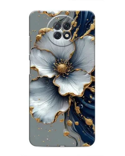 Чохол для Xiaomi Redmi Note 9T з картинкою «Біла квітка та золотий флюїд»