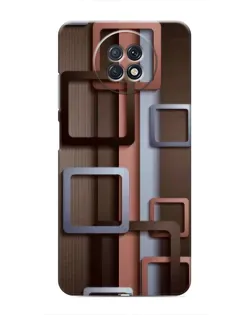 Чохол для Xiaomi Redmi Note 9T з картинкою «Коричневі об'ємні квадрати»