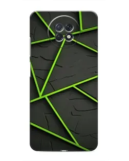 Чохол для Xiaomi Redmi Note 9T з картинкою «Зелені геометричні лінії»