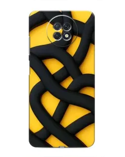 Чохол для Xiaomi Redmi Note 9T з картинкою «Чорне жовте переплетення»