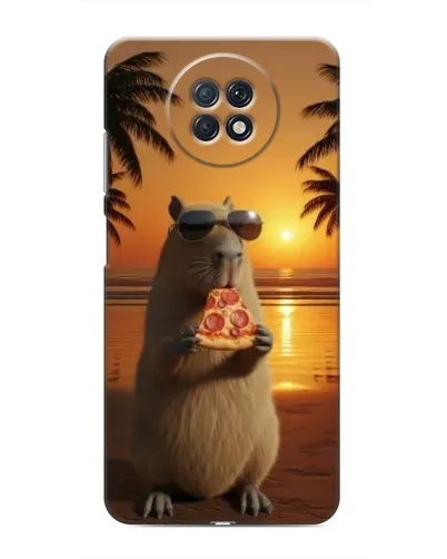 Чохол для Xiaomi Redmi Note 9T з картинкою «Капібара з піцою»